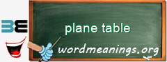 WordMeaning blackboard for plane table